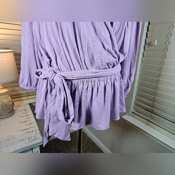 Lauren Ralph Lauren Women's Large  Jersey Peplum Blouse Scottish Black Label - Picture 7 of 14